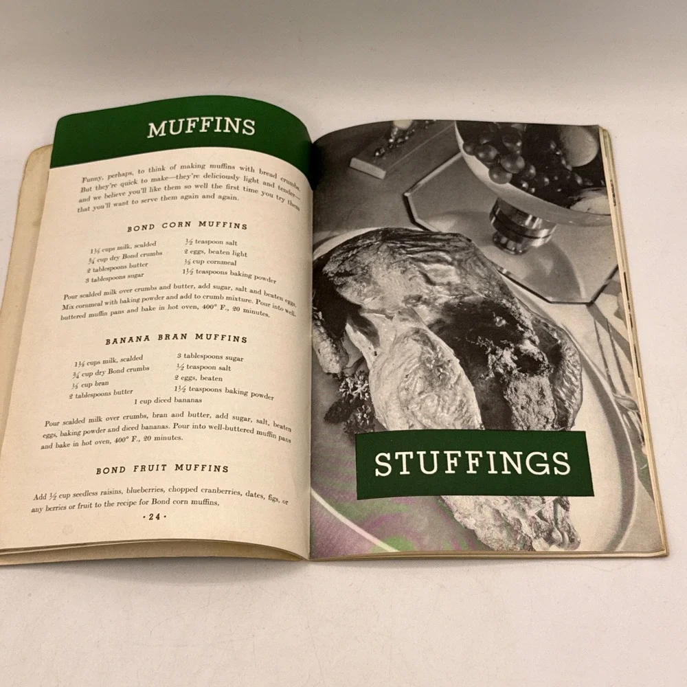 Bond Bread Cook Book Green 1935 Vintage Recipe Booklet Advertising Ephemera